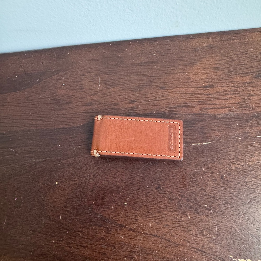 Coach Tan Leather Money Clip